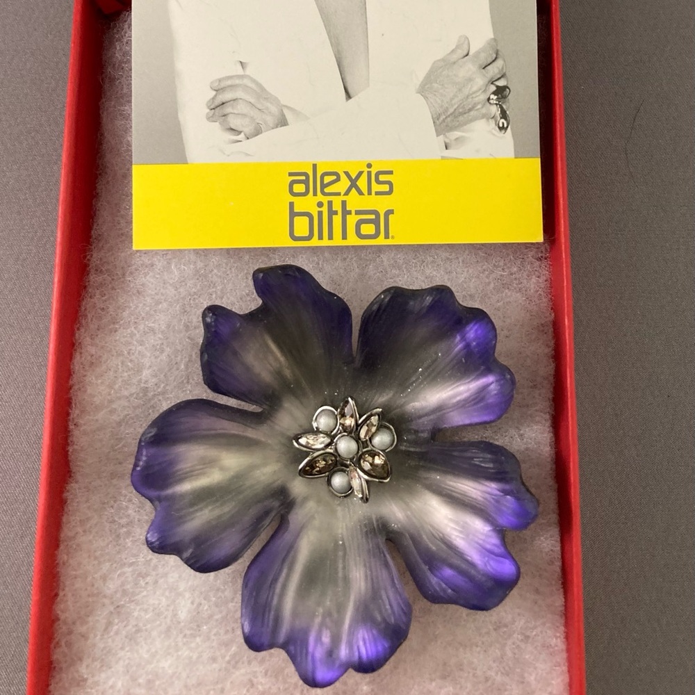 Alexis Bittar lavender pin brooch